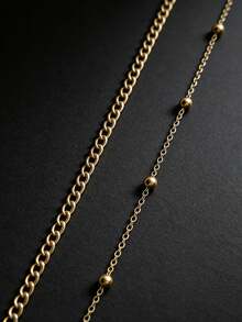 2件套时尚性感腰链，休闲度假友谊身体饰品套装，舞会礼物 - 金色 - 查看 4