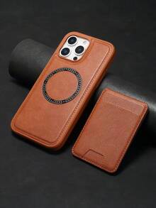 High-Quality Retro 2-In-1 Detachable Phone Case With Independent Card Slot, Compatible With IPhone 17/16/15/14/13/12 Pro/Pro Max, Supports Wireless Charging, Features Credit Card Slot And Stand - Pink - View 2