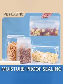 10pcs Reusable Storage Bag - Leak Proof, Suitable For Freezing, Suitable For Nuts, Cereal, Fruits - Ideal For Travel And Daily Organization. Daily Plastic PE, Self Sealing Bag, Thickened Self-Supporting Octagonal Packaging Bag. Kitchen Storage And Organization - Multicolor - View 8