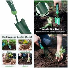 Paleta de jardín con medidas, pala de mano pequeña de alta dureza con mango ergonómico suave, resistente a la corrosión, herrami - Ver 1