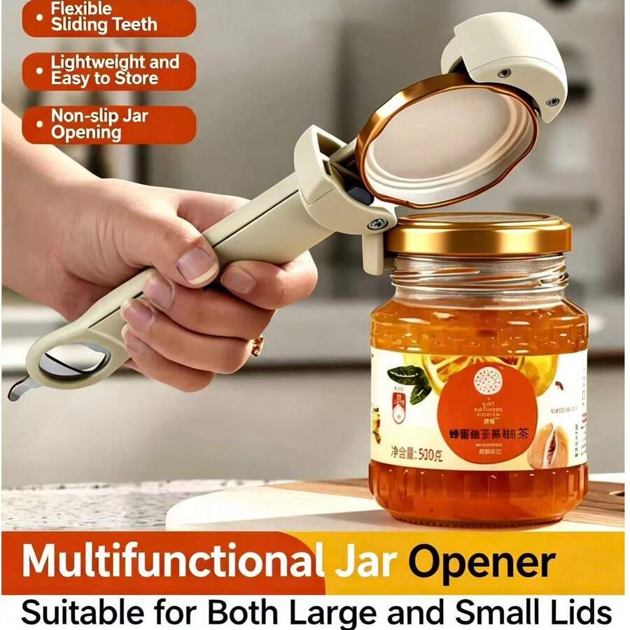 Multi-Function Can Opener, Magnetic Bottle Opener, Lid Remover, Twist Cap Tool - View 1