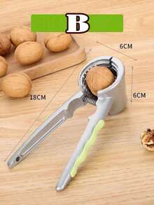 1pc Nut Cracker, Multifunctional Walnut & Hazelnut Opener, Heavy Duty Seafood & Nut Cracker Tool With Non-Slip Handle, Kitchen Gadget, Easy Nut Cracking, Suitable For Home And Restaurant, Fits All Nuts - Multicolor - View 4