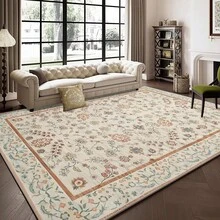 1pc Bohemian Floral Pattern Carpet. Velvet Material, Approx. 850g, 0.6cm Thick. Wear-Resistant, Anti-Slip, Easy To Clean. Available In Multiple Sizes. Suitable For Kitchen, Living Room, Dining Room, Bedroom, Balcony, Bathroom, Study And Other Scenarios. An Ideal Choice For Home Decor. - Multicolor - View 3