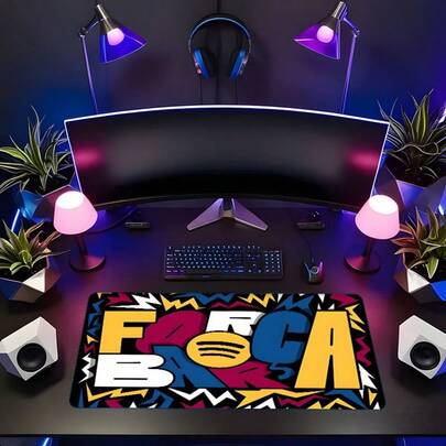 巴塞罗那8号多尺寸鼠标垫 | 舒适的聚酯橡胶桌面鼠标垫，适合办公和游戏玩家。