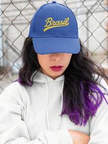 Embroidered Cap Brazil Urban Look Unisex Adjustable For Daily Use Gym Soccer World Cup Carnival Beach - Blue - View 6