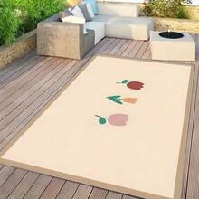 1pc Minimalist Floral Pattern Carpet. Velvet Material, Approx. 850g, 0.6cm Thick, Wear-Resistant & Anti-Slip, Easy To Clean. Available In Multiple Sizes. Suitable For Kitchen, Living Room, Dining Room, Bedroom, Balcony, Bathroom, Study And Other Scenarios, An Ideal Choice For Home Decor. - Multicolor - View 7