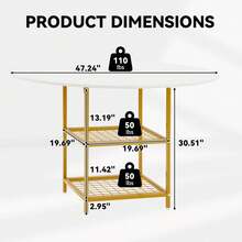 Mesa Redonda De Comedor Para 4 Personas Fácil de Montar (No incluyen sillas de comedor) - Blanco - Ver 2