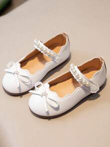 Girls' Leather Flats, Spring/Autumn Princess Shoes For Little Girls - White - View 3
