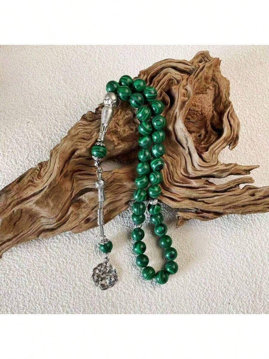 33颗10毫米西瓜绿松石珠手链，穆斯林念珠 - 多色 - 查看 1