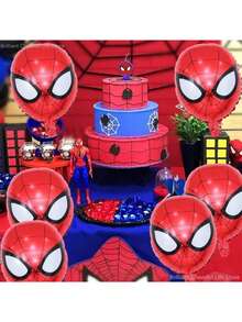 Marvel 6pcs/12pcs/Set Of Superhero Spider Man Aluminum Foil Balloons For Birthday Party Decoration, Party Supplies, Suitable For Indoor Decoration, Can Be Used As Birthday Gifts, Easter Gifts, Holiday Party Gifts New Year's Gift, Valentine's Day Gift, Easter Gift - View 7
