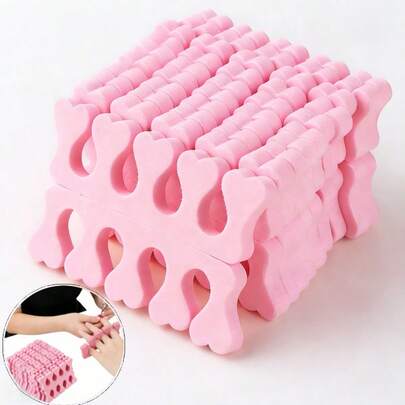 100pcs Soft Foam Toe Separator, Nail Art Salon Essential Tool, Reusable Nail Divider, Available In 20/50/100pcs