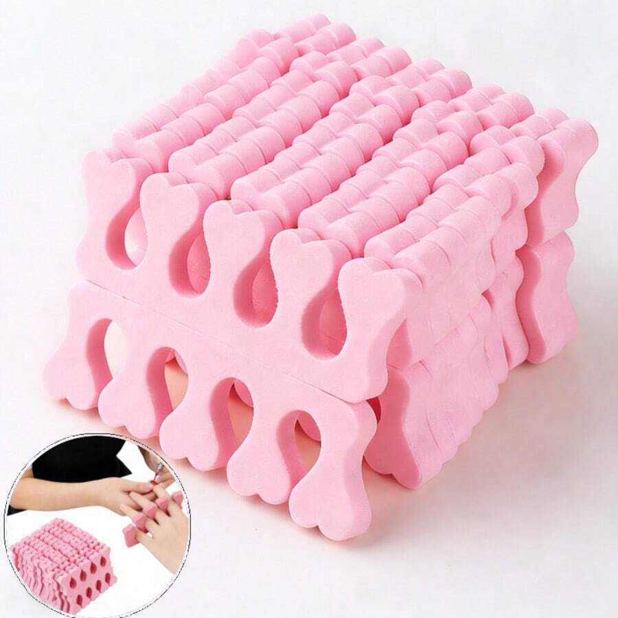 100pcs Soft Foam Toe Separator, Nail Art Salon Essential Tool, Reusable Nail Divider, Available In 20/50/100pcs