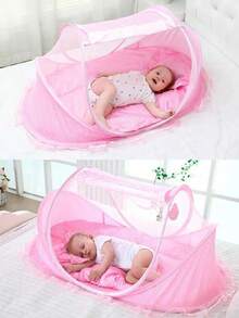 IMPORTEEK 1 Pieza Mosquitero Plegable para Bebé Tienda Portátil para Cuna Dormitorio Exterior - Rosa - Ver 6