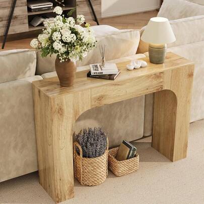 Dragonpad 47.2 Inch Long Wooden Console Table, Rectangular Sofa Table Behind The Couch, Industrial Entry Table Foyer Hallway Table, Farmhouse Entryway Tables For Bedroom, Living Room