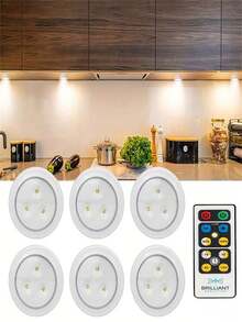 1pc Wireless LED Under-Cabinet Lights With Remote Control, Led Night Light, Touch Control, For Cabinet, Bedroom And Hallway Lighting(Battery Not Included) - Round Lamp - View 11