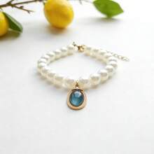 Elegant Faux Pearl Pet Necklace, Adjustable To Fit Neck, Rhinestone Pendant, Fashionable & Durable, Suitable For Cats & Dogs - Multicolor - View 1