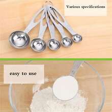 5件套不锈钢嵌套量勺，适用于量取粉状和液体调味料，易于清洗 - 彩色 - 查看 10