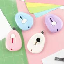 Bộ 4 dao mini hình giọt nước có thể thu gọn, dao đa năng dùng để cắt phong bì, có lỗ móc chìa khóa (Màu ngẫu nhiên: Xanh dương, Hồng, Tím, Trắng) - hình giọt nước - Xem 6