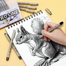 Bộ bút bi đầu nhọn Fine Point Series, 12+1 chiếc - Màu đen, đầu nhọn, bao gồm 16 kích cỡ bút khác nhau, bút chuyên dụng cho nghệ sĩ với ngòi 0.3-1.0mm, khô nhanh, mực đen không thấm nước, bộ bút vẽ minh họa đầu nhọn dành cho nghệ sĩ, thích hợp để phác thảo chi tiết, ghi chú, viết nhật ký, vẽ truyện tranh, thư pháp, vẽ kỹ thuật, vẽ tranh biếm họa. Ý tưởng quà tặng tuyệt vời cho mùa tựu trường 2026, đồ dùng văn phòng phẩm nghệ thuật. - Bộ - Xem 11