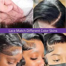 200% High Density Body Wave Lace Front Wigs Human Blended Hair -34 Inch Lace Front Wig Human Blended Hair13x4 5x5 13x6 HD Lace Front Human Blended Hair Glueless Wig For Women, Pre-Plucked With Baby Hair, No Glue & Ready To Wear - Natural & Black - View 4