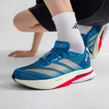 Adidas Zapatillas de running ADIZERO BOSTON 13 M para hombre, de caña baja y amortiguación - Azul/Plata - Ver 4