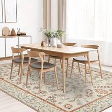 1pc Bohemian Floral Pattern Carpet. Velvet Material, Approx. 850g, 0.6cm Thick. Wear-Resistant, Anti-Slip, Easy To Clean. Available In Multiple Sizes. Suitable For Kitchen, Living Room, Dining Room, Bedroom, Balcony, Bathroom, Study And Other Scenarios. An Ideal Choice For Home Decor. - Multicolor - View 8
