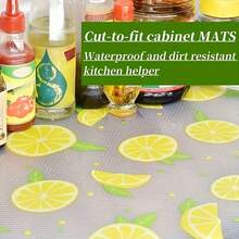 加厚冰箱垫 - 防潮、防滑、可水洗，EVA材质，新颖柠檬图案，适用于冰箱和厨房装饰，可用作冰箱垫、抽屉垫、高品质厨房防水垫：清新柠檬，实用时尚，母亲节礼物，卧室装饰，花园装饰，厨房装饰，夏季，海滩，旅行必备，房间装饰，柔软舒适，毕业季礼物 - 檸檬 - 查看 7