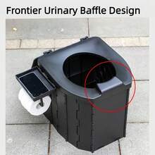 Cepasei Camping Toilet, Portable Toilet For Adults, Portable Travel Folding Toilet With Lid And Paper Holder, Compact Potty For Car, Camp Toilet Portable Toilet For Camping, Hiking,Truck, RV, Beach - Black - View 11