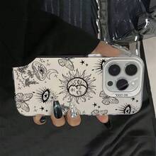 Funda para Teléfono - Funda Creativa Vintage de Media Luna y Sol, Compatible con phone 17/16/15/14/13/12/11/XS/XR/X/7/8 Plus/Pro/Max/ - Diseño Elegante y Creativo, Apta para Todos, un Regalo Perfecto para Amigos, Familiares, Novios y Novias - Multicolor - Ver 5