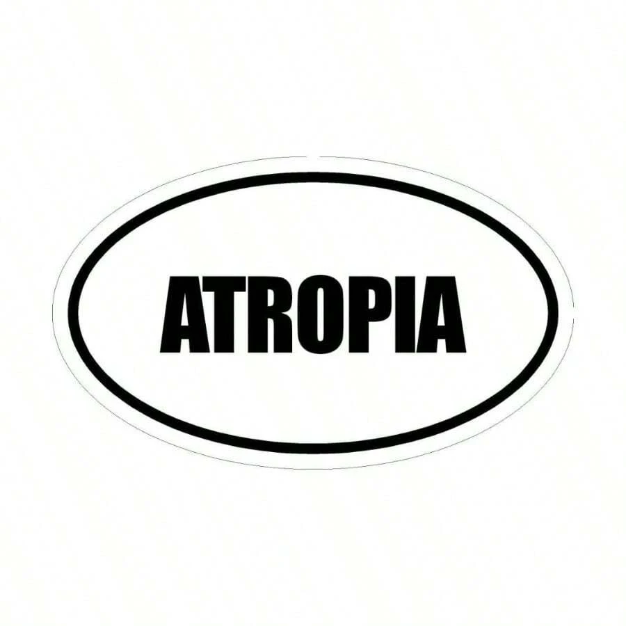 3 Inch Printed Euro Style Oval Atropia Decal Sticker Dcor Great Mugs Phone Case Helmet And Hard Hats. - Initial - View 1