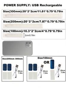 1pc 10/20/30cm Motion Sensor Night Light, Strip Light For Cabinets, Wardrobes, Bathrooms And Bedrooms, Wall Lamp, USB Rechargeable With Magnetic Attachments - Warm Light - View 3