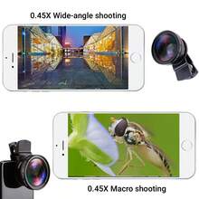 2-In-1 Mobile Phone Macro Lens, Phone Camera Lens Kit, 12.5X Macro Lens + 0.45X Wide Angle Mobile Phone Lens, For LOS And Android Smartphone,Tablets Compatible With LphoneAndroid Phone For Summer VacationTravel, Creative Photography Phone Accessories - Multicolor - View 5