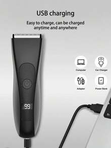 Multi-Purpose Body Hair Trimmer - -Like - With Digital Display, Low Voltage Shaver For Full Body Grooming, Chest, Back, Bikini Line, Sensitive Beige Care, Easy To Use - Black - View 9