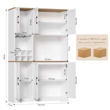 Kitchen Cupboard 41.7" X 70.9" (W X H), Kitchen Cabinets White, Pantry Cupboard With Removable Wine Rack - White - View 5