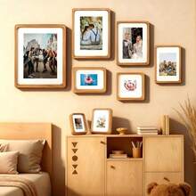 4x4inch Mini Picture Frame, Solid Teak Wood Frame For Tiny Prints &  Mini & Wallet Photos (With Optional 2x2 Mat), Tabletop Or Wall Display, Ve..Rtical Or Horizontal Orientation, Rustic Natural Wood Home Decor - Teak4x4mattedto2x2 - View 9