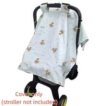 1pc Baby Stroller Cover, Baby Stroller Wind Proof Cover, Baby Stroller Dust Cover, Easy To Install And Carry, Stroller Cover Only - Baby Blue - View 2