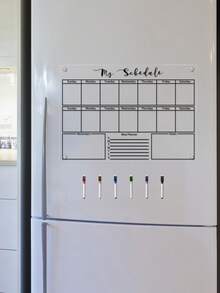 1pc Weekly Planner Magnetic Whiteboard, Transparent Acrylic Refrigerator Memo Board - I - View 7