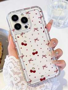 1个樱花手机壳，饰有可爱蝴蝶结和爱心图案，高品质保护套，兼容 16 Pro Max、14/13、12、11 Pro Max、15 Plus、17/Air系列，可用作生日礼物、送给男女朋友的礼物或自用，也是情人节的最佳礼物。 - 彩色 - 查看 3