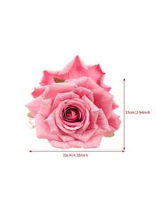 1个大号波西米亚风仿真玫瑰花发爪夹，适合日常、旅行、度假佩戴，夏季沙滩发饰 - 彩色 - 查看 5