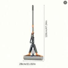 High-Absorbency Dual-Fold Sponge Mop With Hands-Free Washing - Ideal For Kitchen, Bathroom, Living Room Floors - Versatile Dry & Wet Use, Durable Plastic Handle,Suitable For Kitchen, Bathroom Tiles And Hardwood Floors, Essential Cleaning Products And Daily Necessities,Sold Out Soon Message - Xám - Xem 2