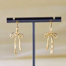 1 Pair Cute Bow Pendant Earrings, Delicate Small Women Earrings, Birthday Gift, Christmas Gift - Cây cung - Xem 6