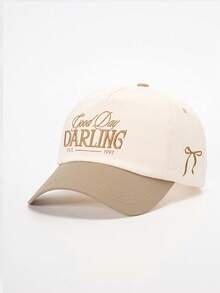 1顶绣有“DARLING”字样的侧边蝴蝶结撞色棒球帽，可调节遮阳休闲帽，适合春秋季旅行，多功能遮阳帽，Y2K风格，适合年轻人 - 棒球帽 - 查看 16