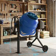 TABU 5.5 Cu.Ft Electric Concrete Mixer, Portable Cement Mixer, Mortar Mixing For Stucco/Seeds, Freestanding Cement Mixing Tools With Wheels For Stucco, Orange/Blue/Green - 查看 10