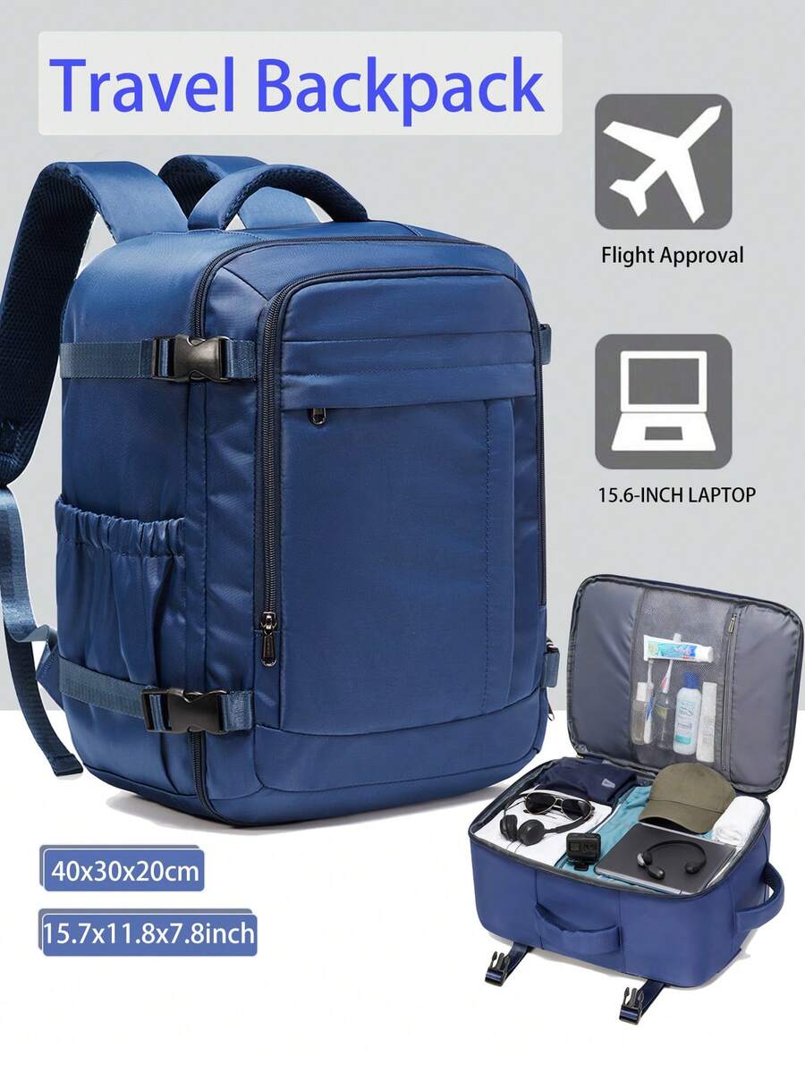 瑞安航空旅行背包 40x20x30 - 符合瑞安航空客舱尺寸规定，适合短途旅行，可轻松放置于座位下方，全新个人旅行背包。时尚多彩的行李包，男女皆宜，可容纳15.6英寸笔记本电脑。 - 寶藍色 - 查看 1