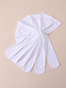 3 Pairs Baby Girls Velvet Tights, Autumn/Spring Leggings - White - View 9