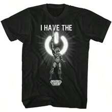 80's Cartoon He-Man I Have The Power Men's T Shirt - 黑色 - 查看 1