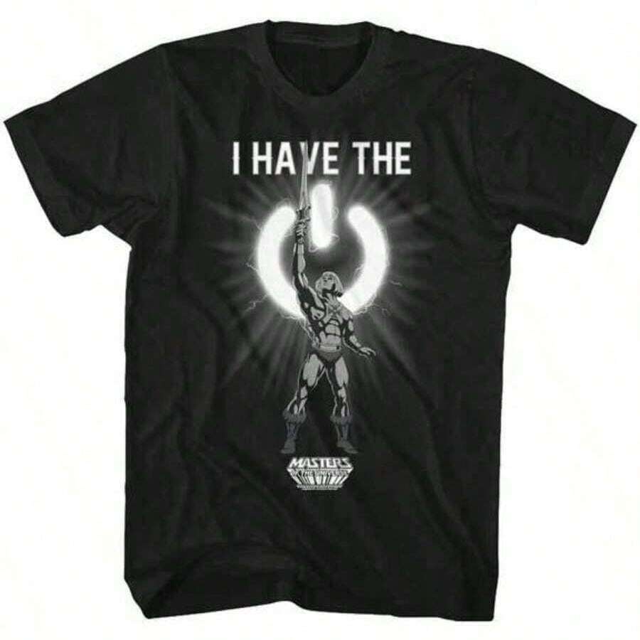 80's Cartoon He-Man I Have The Power Men's T Shirt - 黑色 - 查看 1