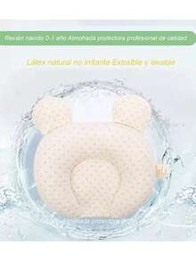 Almohada portátil para bebé con un adorable diseño ajustable de oso de dibujos animados. Suave y cómoda, ergonómica y con material hipoalergénico, está especialmente diseñada para el sueño de recién nacidos y previene eficazmente el síndrome de cabeza plana. - Beis - Ver 6