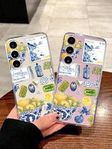 1个几何拼图软壳保护套，兼容华为荣耀、Galaxy A04e/12/A13/A14/A34/A50/A52/A53/A54/S21/S22/S23/S24/S25/S25Ultra/S25FE/S26/S26 Plus/S26 Ultra/S26 Edge、6A/7A/8A、12T/13T/15T/15T Pro，国际版，非国内版 - 無色 - 查看 3