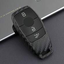 1 chiếc ốp móc chìa khóa bằng silicon giả sợi carbon, phù hợp với các dòng xe A-Class, C-Class, E-Class, S-Class, CLS (2017-2024) - Cao su mềm sợi carbon - Xem 15